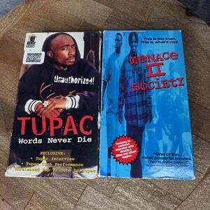 Tupac Words Never Die VHS & Menace II Society Vintage Tapes 90s Rap Hip Hop